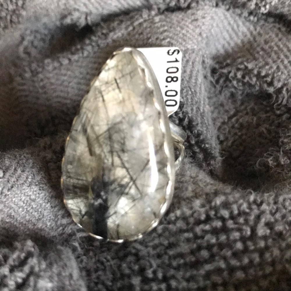 Horse Hair sterling silver ring size 8 1/2